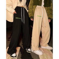 How Foam Retro Ancient 2021 New Gothic Embroidery Bunches Pants Children Winter Loose High Waist Casual Sports Pants