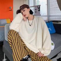 How Mo oversive2021 years early autumn new knitted shirt women Spring and Autumn thin loose top T-shirt ins tide