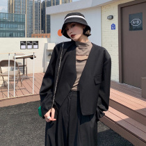 Why foam 2021 New Hong Kong style set female retro chic jacket casual wide leg pants two sets of tide