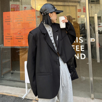 How to get a new port Wind pure color suit waistcoat Two sets of women 2022 Spring loose 100 lap jacket jacket