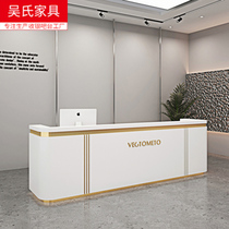 Beauty Salon bar cashier counter curved simple modern clothing store counter hairdressing shop company reception front desk White