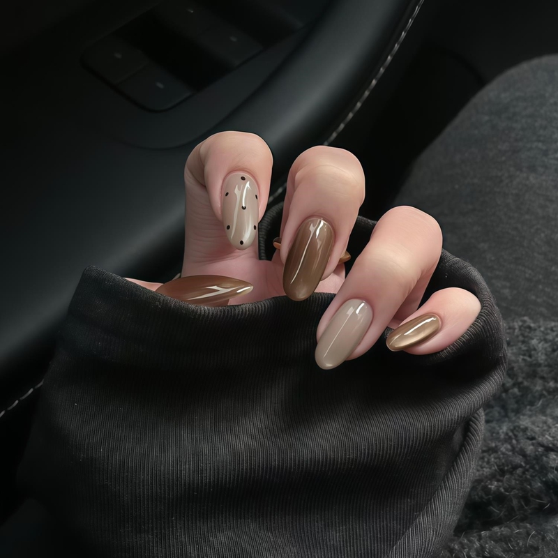 2026 Autumn Whitening Simple and Gentle Handmade Detachable Finished Nail Art Stickers Melard Cat Eye Polka Dot Wearable Nails 2026 Autumn Whitening Simple and Gentle Handmade Detachable Finished Nail Art Stickers Melard Cat Eye Polka Dot Wearable Nails