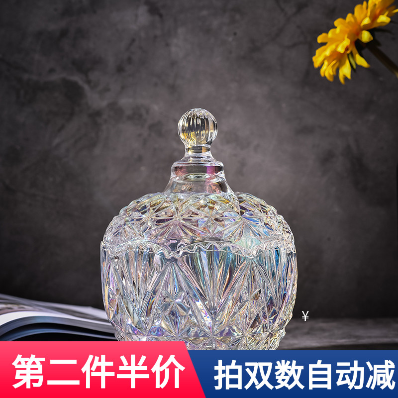 Creative wedding glass colorful candy jar Nordic style snack jar Coffee table Sugar jar Gift 