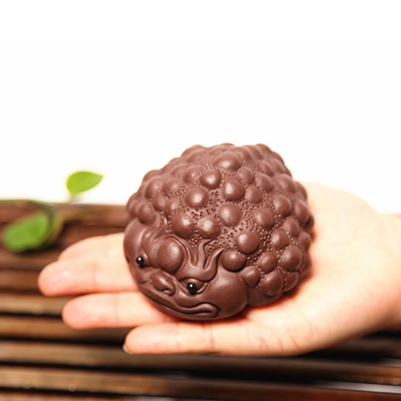 Yixing Creative Zisha Boutique Golden Toad Tea Pet Ornament Handmade Tea Play Lucky Golden Toad Kung Fu Tea Props Can Be Raised