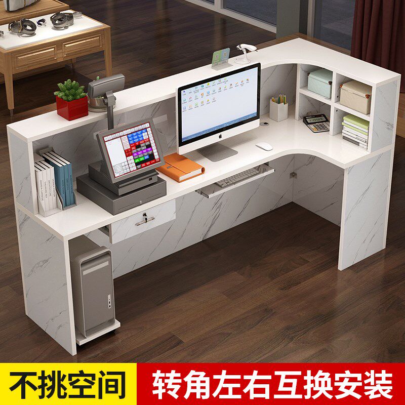 Cashier's counter minimalist modern small corner beauty salon Shops Milk Tea Shop Bar Counter Desk Supermarket Collection the front desk pick up
