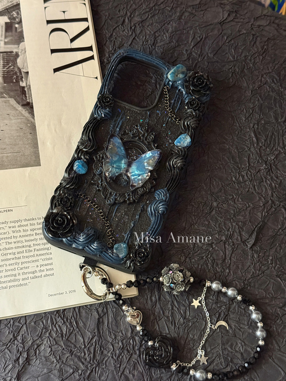 Dark Gothic Butterfly & Roses Vintage Phone Case