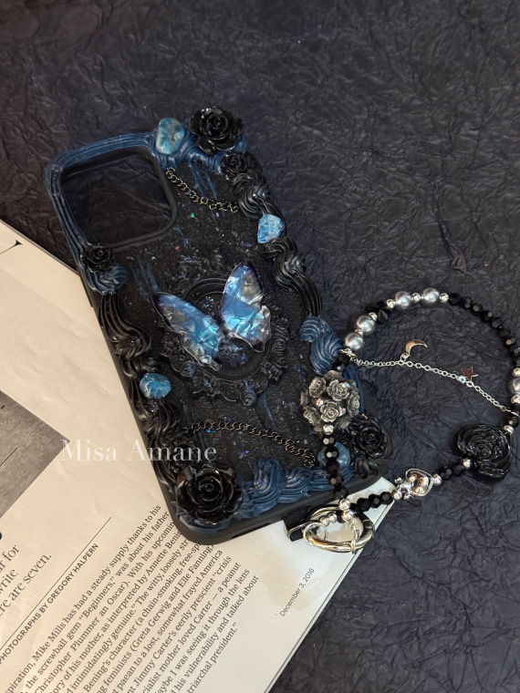 Dark Gothic Butterfly & Roses Vintage Phone Case