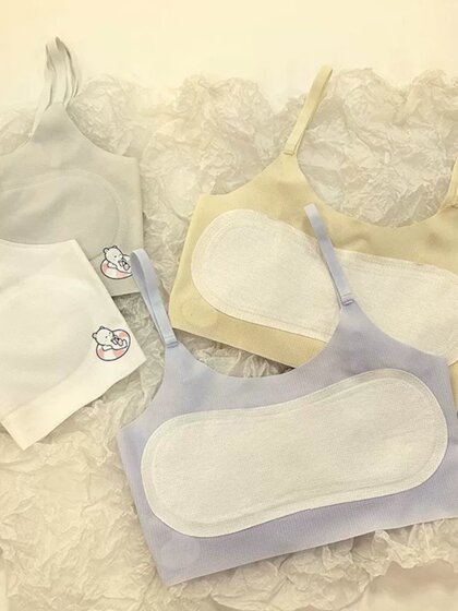 无痕内衣少女童发育期防凸点一阶段学生7-15岁薄款透气小背心吊带