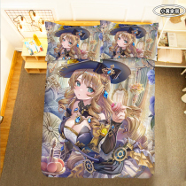 Animation game original Goddess Navia bed sheet and quilt cover three or four pieces set with pictures customized two-dimensional student single quilt