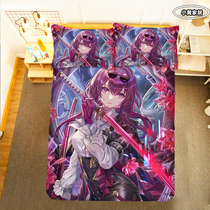 Animation Collapse Star Railway Kafka bed sheet quilt set three or four piece cartoon student dormitory single 0 9m bed