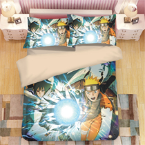 To figure custom Naruto bed sheet duvet cover four-piece set Naruto Weasel Sasuke anime surrounding students three-piece set