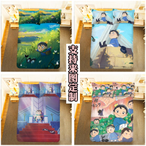 Kings Ranking Bed Sheet and Quilt Cover Four-piece Bojikak Peripheral Cute Cartoon Two-Dimensional Student Single Bedding
