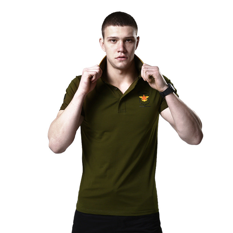 CQB player natural cotton T-shirt men's outdoor sports T-shirt slim casual high elastic round neck short-sleeved all-match T-shirt