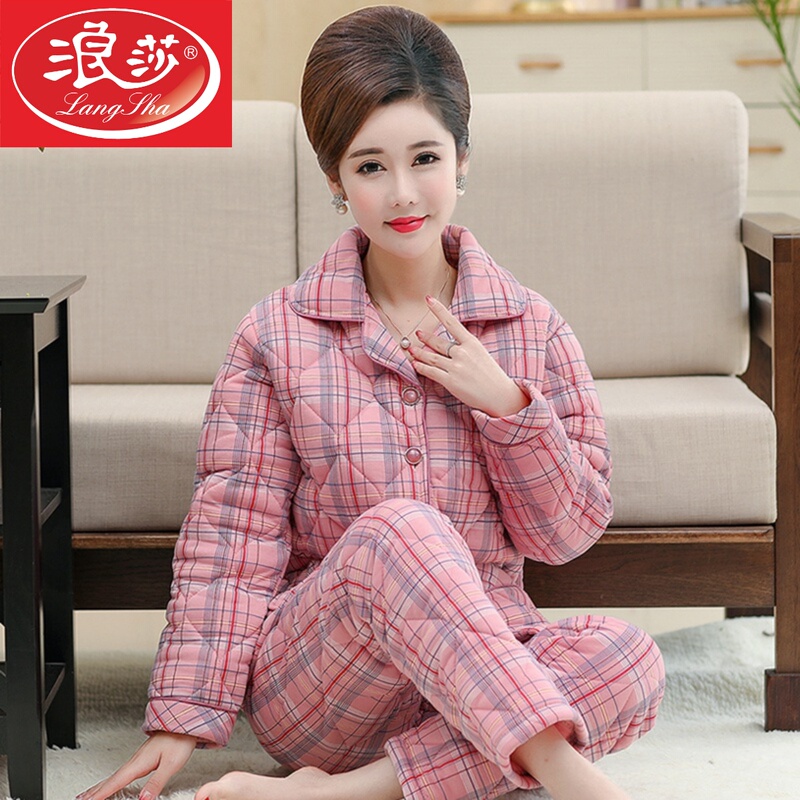 Winter Pajamas for Middle-Aged and Elderly Women, Pure Cotton, Thickened, Three-Layer Quilted Jacket, Autumn and Winter, Cotton-Padded, Warm, All-Cotton Set Winter Pajamas for Middle-Aged and Elderly Women, Pure Cotton, Thickened, Three-Layer Quilted Jacket, Autumn and Winter, Cotton-Padded, Warm, All-Cotton Set