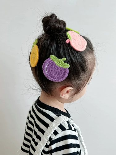 Милая трикотажная ткань на липучке, детская клубника, безвредная маленькая челка, не повреждает волосы