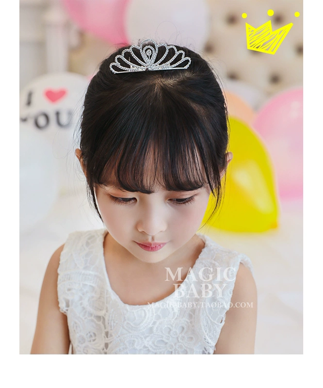 Thẻ trẻ em phát hành công chúa Hàn Quốc vương miện kim loại tấm phụ kiện tóc kẹp tóc nơ hàn quốc