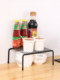 Kitchen storage layered storage rack thick countertop seasoning storage cabinet layered partition plate telescopic iron rack
