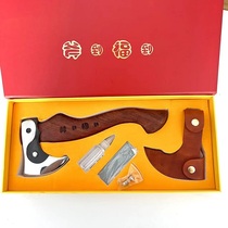 Tai Chi ax new outdoor camping ax mirror Tai Chi Bagua ax gift box manganese steel forged for chopping firewood and trees