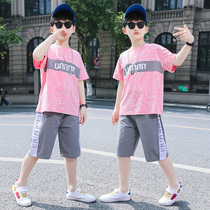 Boys sports suit Big boys summer clothes 8-10 Ten 13 Eleven 14 Twelve 15-year-old primary school boy clothes