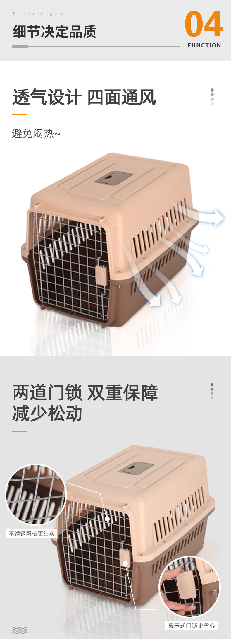 Cat air hộp lồng nhà di động ra vật nuôi du lịch ký gửi vận chuyển hộp vận chuyển hàng không xe chó lồng - Cat / Dog hàng ngày Neccessities 	bát ăn inox cho chó	