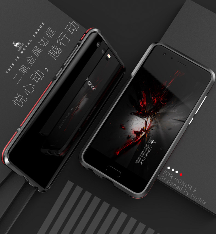 Luphie Bicolor Blade Sword Slim Light Aluminum Bumper Metal Shell Case for Huawei Honor 9