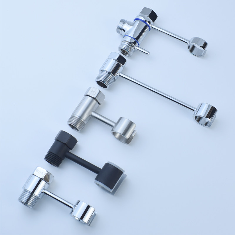 Copper three-way water splitting valve rotatable maternity cleaner nozzle holder lengthened toilet corner valve small shower spray gun hanging base