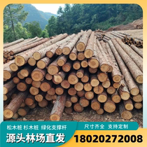 Cedar Wood Pile Pine Wood Pile River Piling Wood Greening Support Rod River Protection Slope Flood Control With Leather Log Pile Landscape Pile