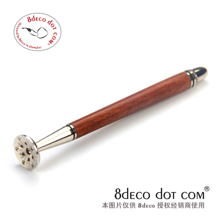 2 pieces of 8deco new metal anti-flameout Good luck rosewood series solid wood pipe pressure stick with through needle