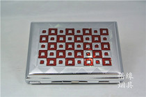 Xiyuan smoking set double gun new recommended portable red grid swallowtail copper plated cigarette box 16