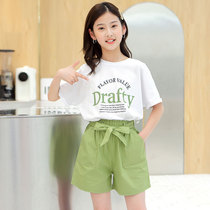 Girls short sleeve summer 2021 New 8 thin model 9 Cotton 7 to 6 years old foreign atmosphere 10 Korean fashion children