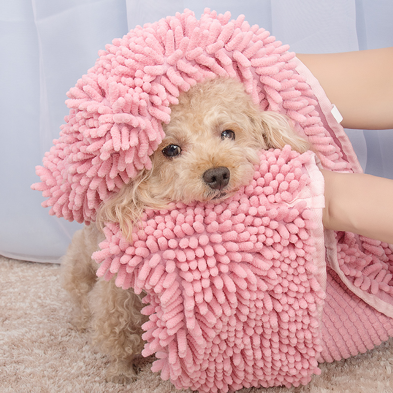 Pet bath towel absorbent towel super absorbent towel large microfiber chenille thickened bath towel thick quick-drying