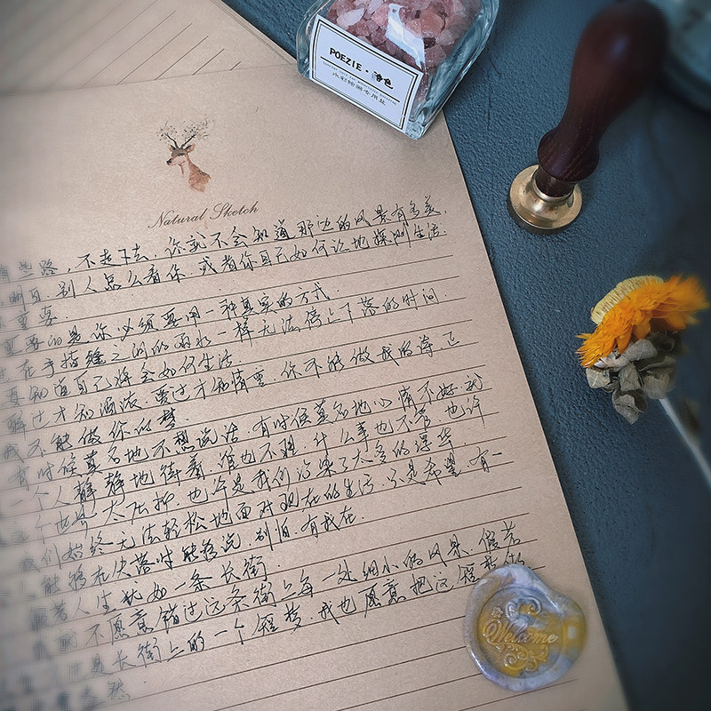 Mika A4 letter paper horizontal line retro style 1 set of 10 sheets