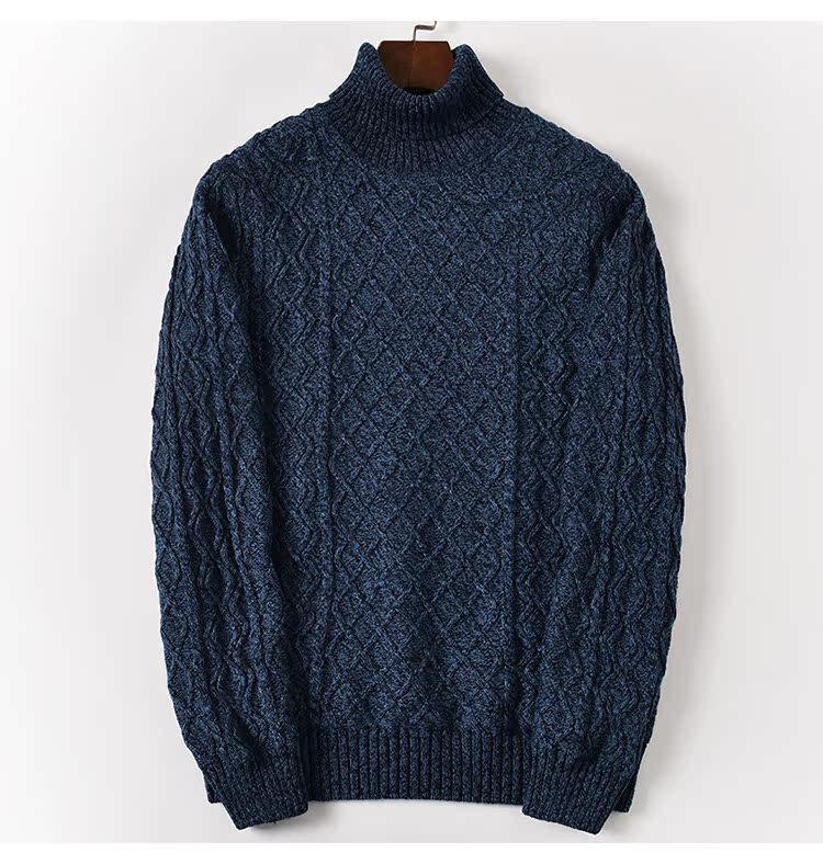 Áo len cao cổ cotton nam mùa thu đông dày cộng với lưới kim cương nhung cộng với phân bón áo len phụ XL shop đồ nam