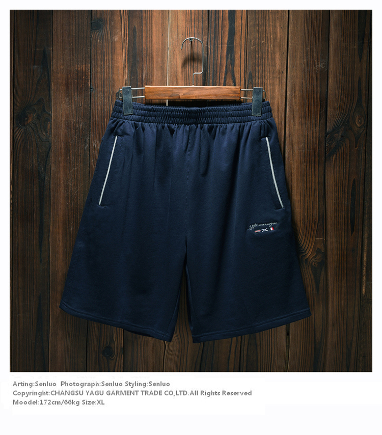 Quần short cotton 5 điểm thể thao nam mùa hè cộng với phân bón XL có khóa kéo quần 5 quần chất béo quần lót nam