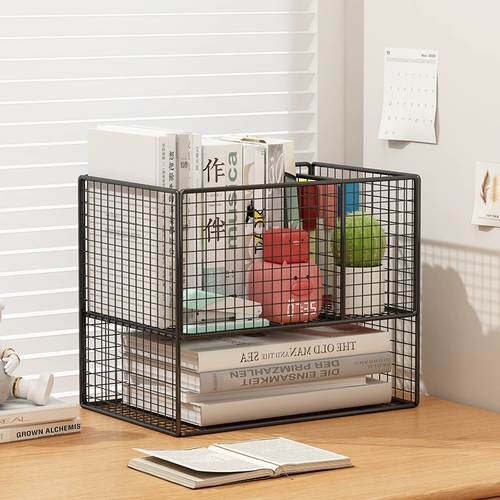 Настольная книжная полка для спальни, многослойная простая система хранения, книжный шкаф