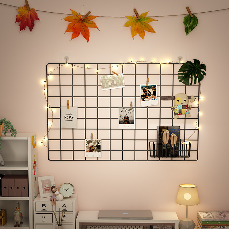 Ambience Creative Wall Girl Hearts Grid Photos Wall Free of perforated clips Rental housing Bedrooms Dormitory Decorations-Taobao