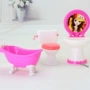 Barbie Dressing Phụ kiện bồn tắm Bồn rửa mặt Flip Cover Nhà vệ sinh Phòng tắm Toàn bộ búp bê cho bé