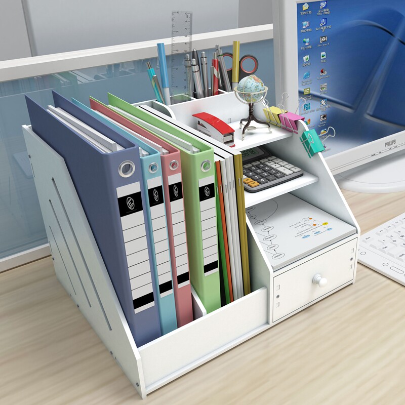 File Rack Office Creative Folder Storage Box Multi-level Desktop Simple Information Shelf Shelf Bookshelf Column Frame