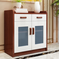 Modern minimalist wine cabinet White cupboard kitchen cabinet suction film sideboard microwave oven cabinet environmental protection Kitchen Cabinet