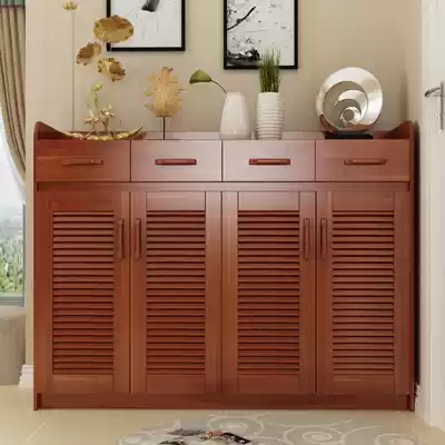 Solid wood color shoe cabinet Assembly Hall Cabinet simple modern Chinese porch cabinet multi-layer multi-function large capacity storage cabinet