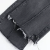 Quần jeans nữ dày 2018 thu đông cao rộng eo cao không đều rìa mờ cạnh micro-horn quần ống rộng quần jean dài Quần jean