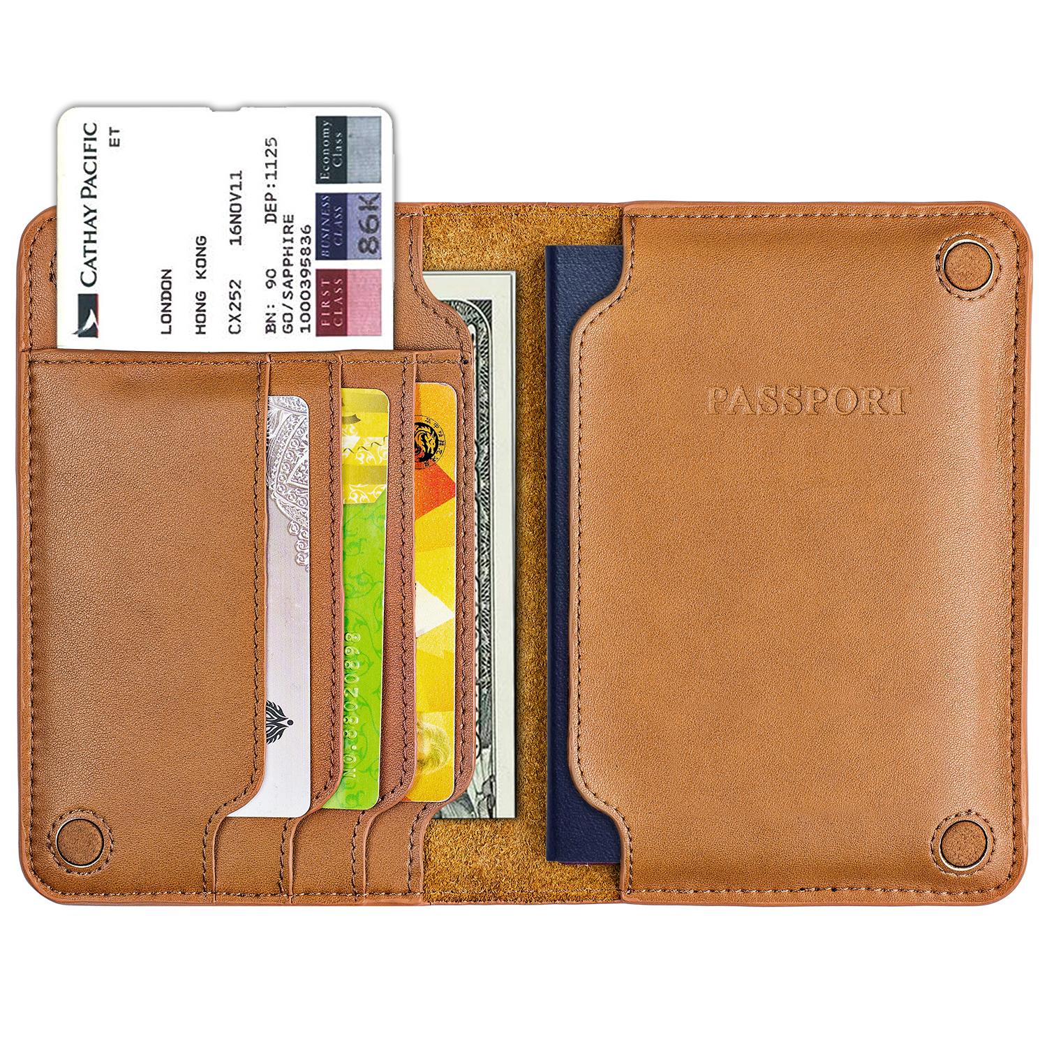 Japan Genuine Leather Multifunction Passport Envelops to travel abroad for travel card documents Package Travel Ticket Contained Passport Clips-Taobao