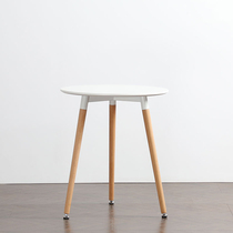 Nordic solid wood coffee table negotiation table small round table triangle table coffee table dining table and chair combination reception white leisure table