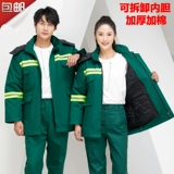 Зимняя рабочая одежда, хлопчатобумажная стеганая мужская куртка, утолщенная, для санитарии, дорожного строительства, озеленения шоссе, светоотражающая морозостойкая хлопчатобумажная куртка