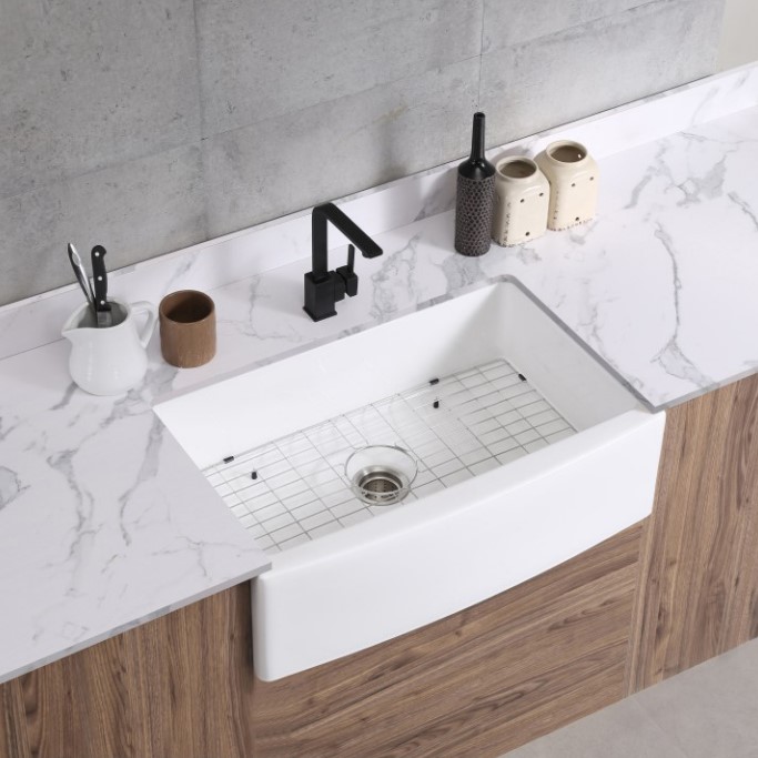 American-style kitchen sink ceramic washbasin embedded sink single and double sink package open large size sink