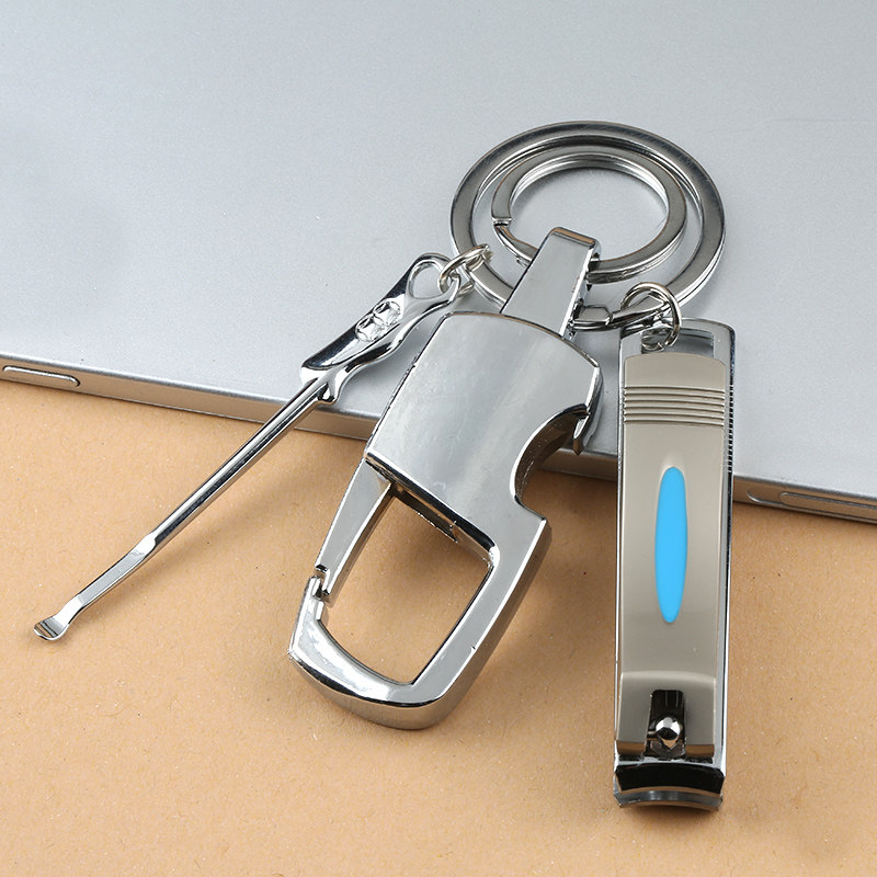 Bottle Opener Key Button Fingernail Knife Dig Ear Spoon Multifunction Key Pendant Car Key Buttoned Nail Clippers Metal-Taobao