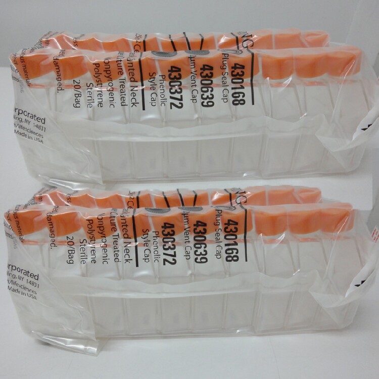25cm 25cm 75cm square rectangular inclined neck breathable lid closed lid cell cultured bottle Corning Conning