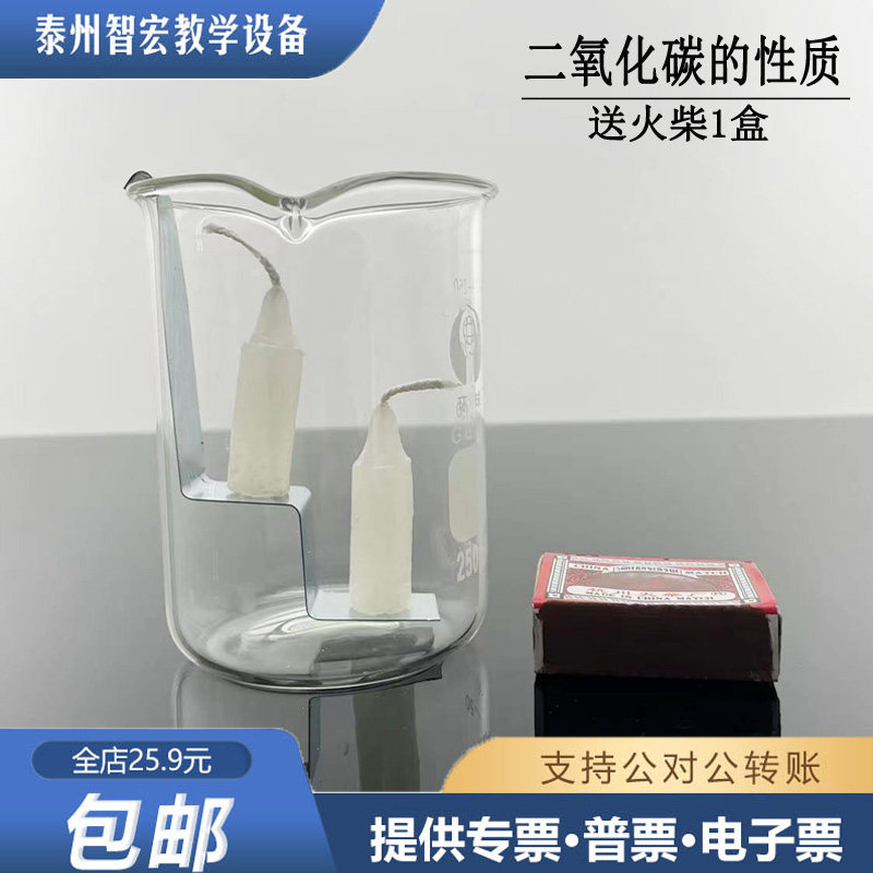 二氧化碳性质灭火原理装置实验装置小蜡烛火柴烧杯初中化学实验