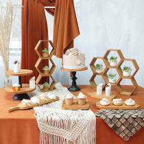 Nordic Ins Wind Dessert Table Swing Piece Senteo Wedding Refreshment Show Shelf Decorated Suit Cake Tray Woody Tray