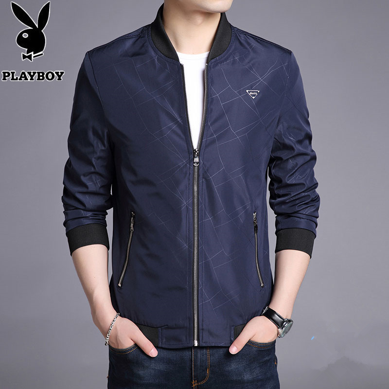 Playboy mùa xuân mỏng áo khoác nam Hàn Quốc phiên bản thông thường có kích thước lớn áo khoác cha trẻ mùa xuân và mùa thu áo khoác.